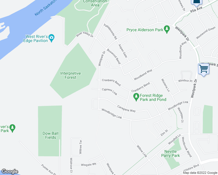 map of restaurants, bars, coffee shops, grocery stores, and more near 30 Cypress Link in Fort Saskatchewan