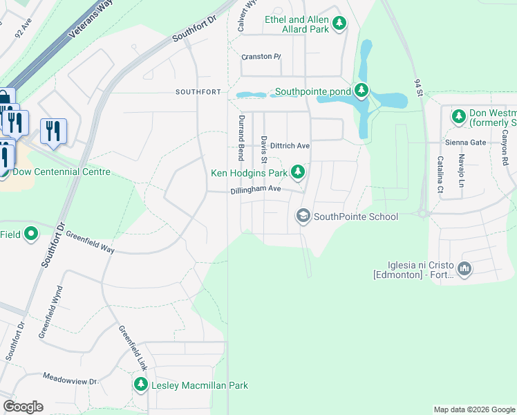map of restaurants, bars, coffee shops, grocery stores, and more near in Fort Saskatchewan