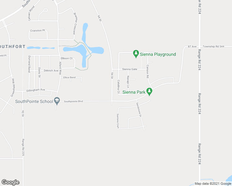map of restaurants, bars, coffee shops, grocery stores, and more near 50 Catalina Court in Fort Saskatchewan
