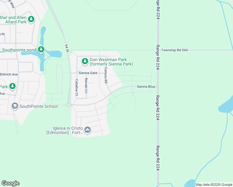 map of restaurants, bars, coffee shops, grocery stores, and more near 18 Sienna Boulevard in Fort Saskatchewan