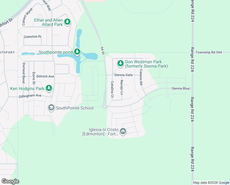 map of restaurants, bars, coffee shops, grocery stores, and more near 33 Catalina Court in Fort Saskatchewan