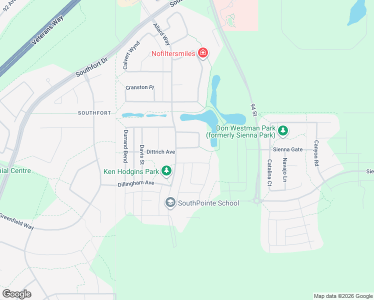 map of restaurants, bars, coffee shops, grocery stores, and more near 1 Ellison Court in Fort Saskatchewan