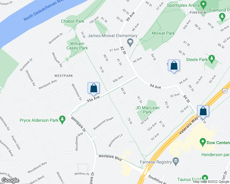 map of restaurants, bars, coffee shops, grocery stores, and more near 7910 95 Avenue in Fort Saskatchewan