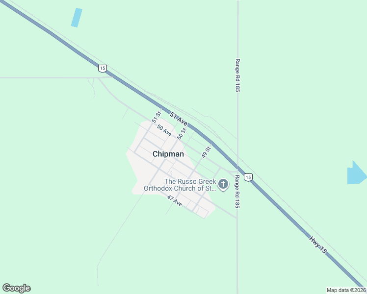 map of restaurants, bars, coffee shops, grocery stores, and more near 4913 50 Street in Chipman