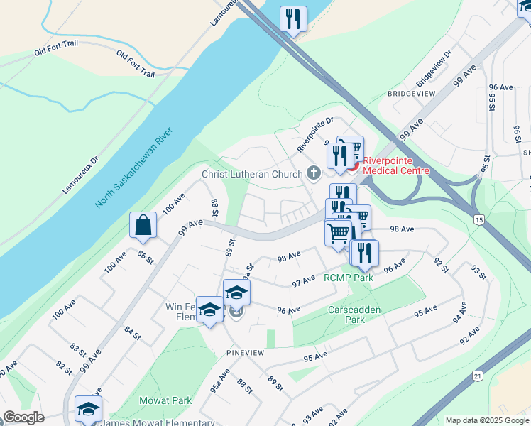 map of restaurants, bars, coffee shops, grocery stores, and more near 66 Countryside Condos in Fort Saskatchewan