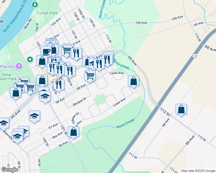 map of restaurants, bars, coffee shops, grocery stores, and more near 5 Ross Drive in Fort Saskatchewan
