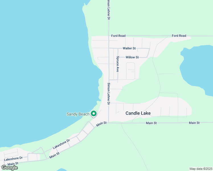 map of restaurants, bars, coffee shops, grocery stores, and more near 11 Simon Lehne Drive in Candle Lake