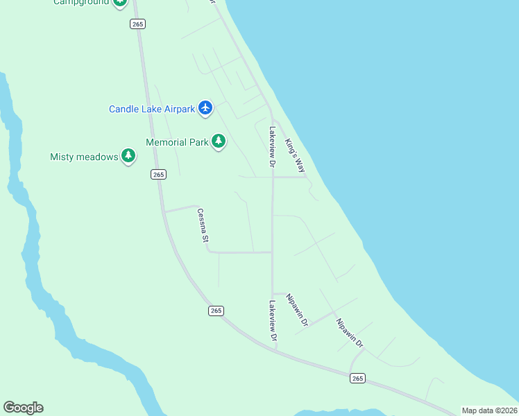 map of restaurants, bars, coffee shops, grocery stores, and more near 12 Cessna Street in Candle Lake