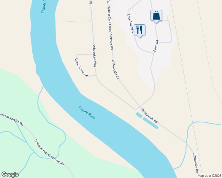 map of restaurants, bars, coffee shops, grocery stores, and more near 9714 Milwaukee Way in Prince George