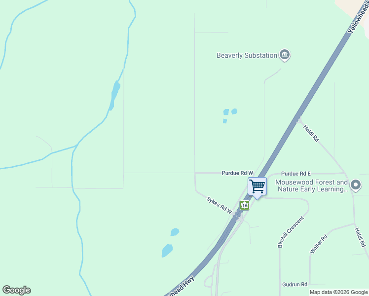 map of restaurants, bars, coffee shops, grocery stores, and more near 9133 Sykes Road West in Prince George