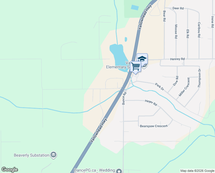 map of restaurants, bars, coffee shops, grocery stores, and more near 5988 Gauthier Road in Prince George
