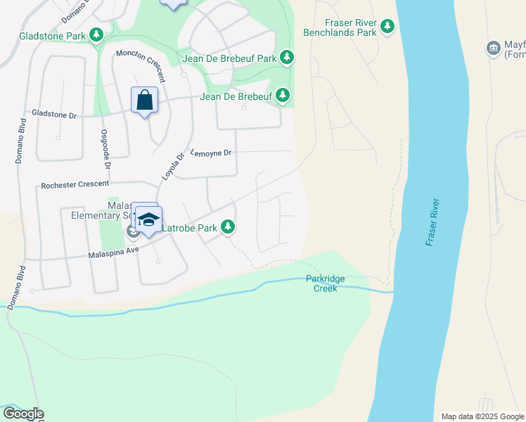 map of restaurants, bars, coffee shops, grocery stores, and more near 7572 Loedel Crescent in Prince George