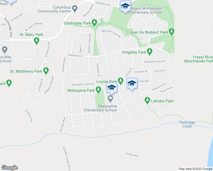 map of restaurants, bars, coffee shops, grocery stores, and more near 7861 Rochester Crescent in Prince George