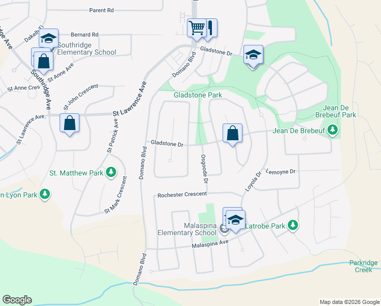 map of restaurants, bars, coffee shops, grocery stores, and more near 7766 Piedmont Crescent in Prince George