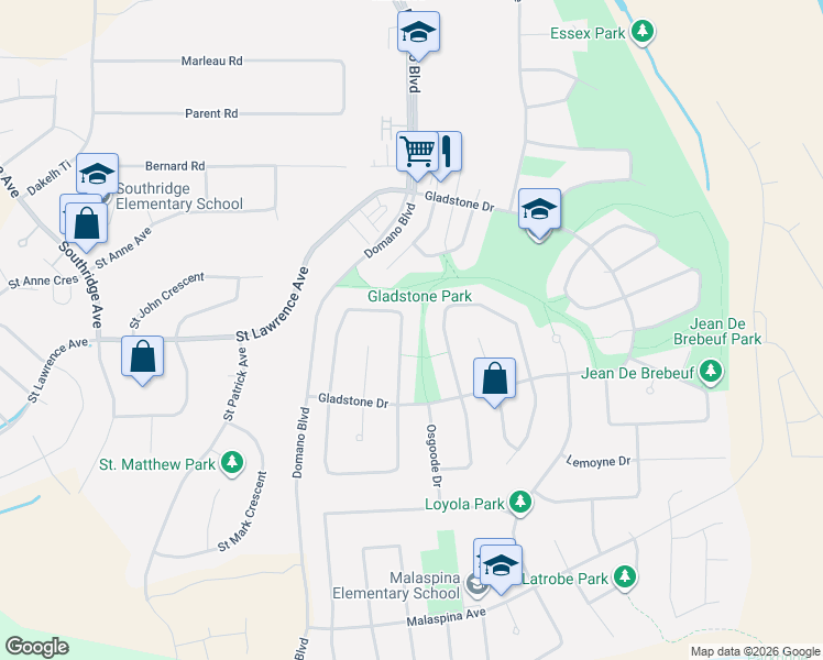 map of restaurants, bars, coffee shops, grocery stores, and more near 7794 Queens Crescent in Prince George