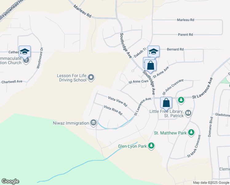 map of restaurants, bars, coffee shops, grocery stores, and more near 3247 Vista Ridge Place in Prince George