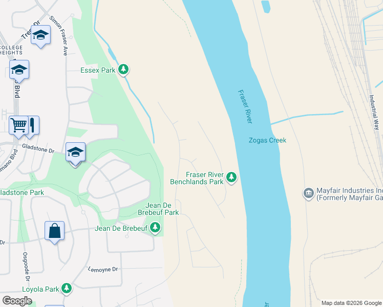 map of restaurants, bars, coffee shops, grocery stores, and more near 7118 Foxridge Court in CPG