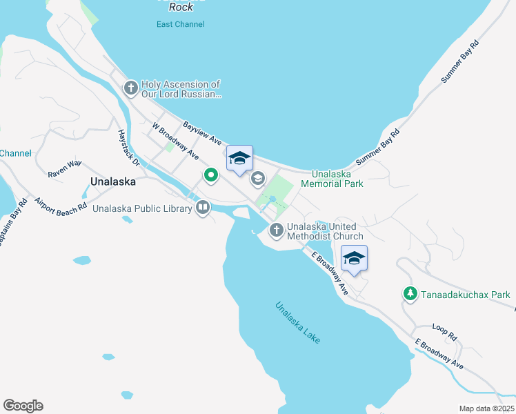 map of restaurants, bars, coffee shops, grocery stores, and more near 185 East Broadway Avenue in Unalaska