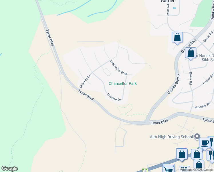 map of restaurants, bars, coffee shops, grocery stores, and more near 2794 Maurice Drive in Prince George