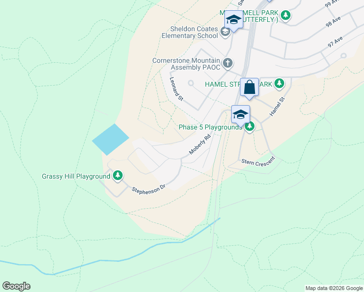 map of restaurants, bars, coffee shops, grocery stores, and more near 11366 Leonard Street in Grande Cache
