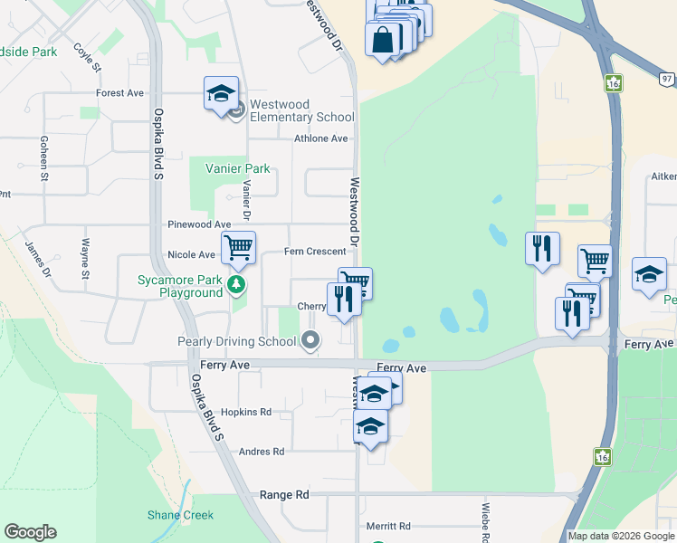 map of restaurants, bars, coffee shops, grocery stores, and more near 224 Laurel Crescent in Prince George