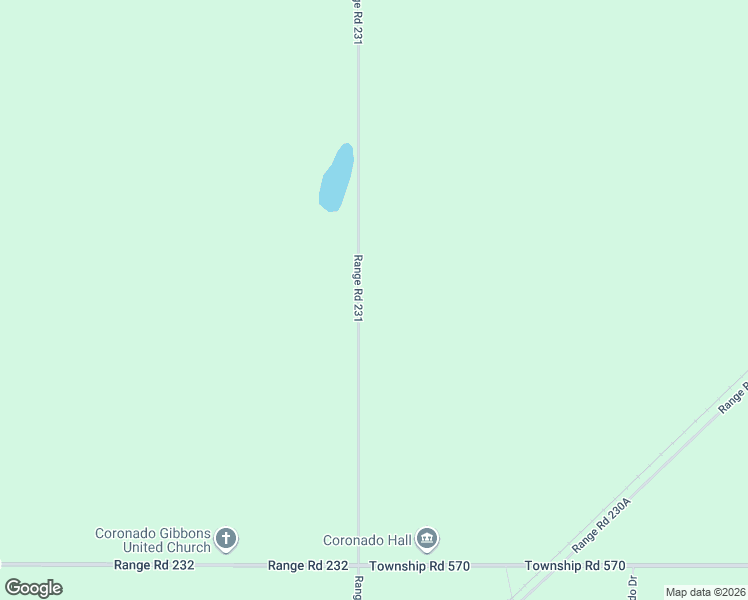 map of restaurants, bars, coffee shops, grocery stores, and more near Range Road 231 in Gibbons