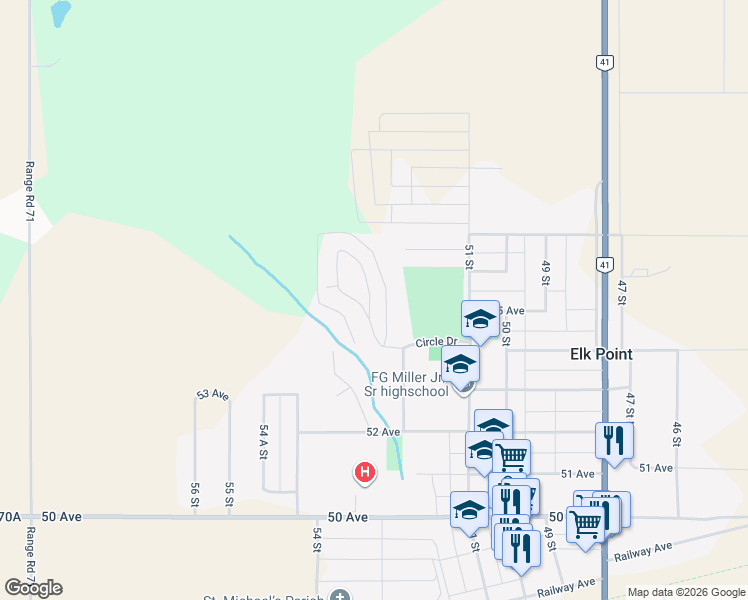 map of restaurants, bars, coffee shops, grocery stores, and more near 5418 Circle Drive in Saint Paul