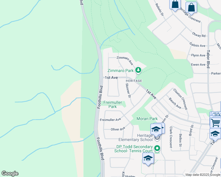 map of restaurants, bars, coffee shops, grocery stores, and more near 176 Thacker Crescent in Prince George