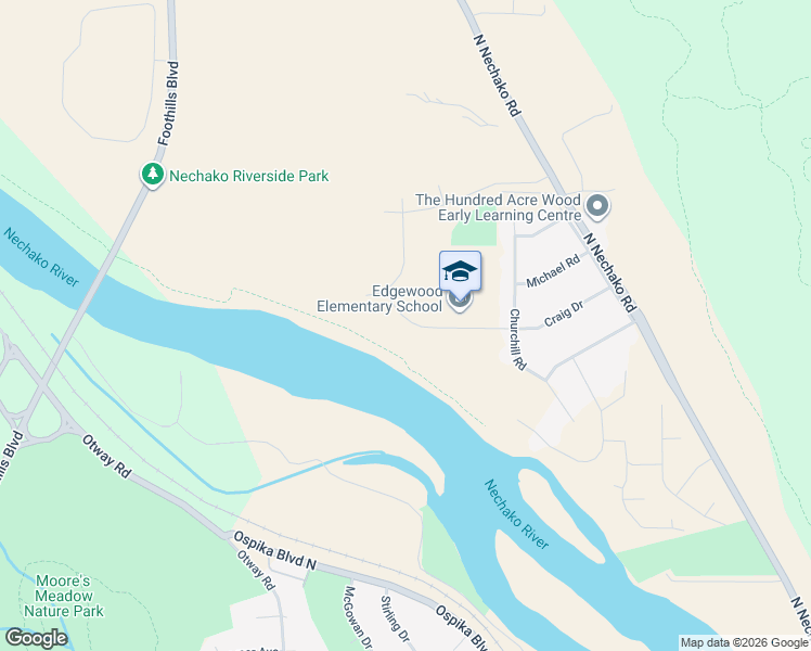 map of restaurants, bars, coffee shops, grocery stores, and more near 4583 Craig Drive in Prince George
