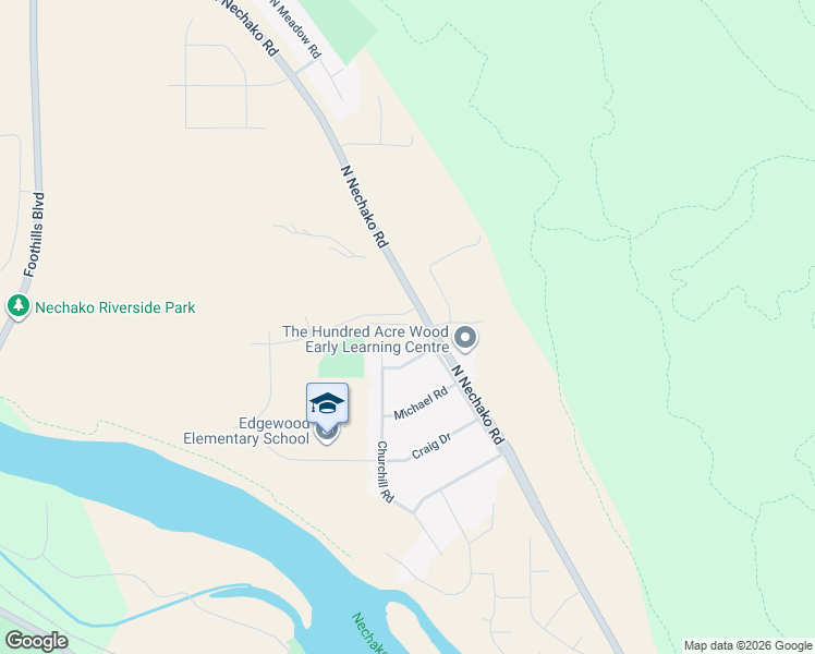 map of restaurants, bars, coffee shops, grocery stores, and more near 2695 Pebble Creek Boulevard in Prince George
