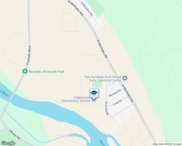 map of restaurants, bars, coffee shops, grocery stores, and more near Pebble Pl in Prince George