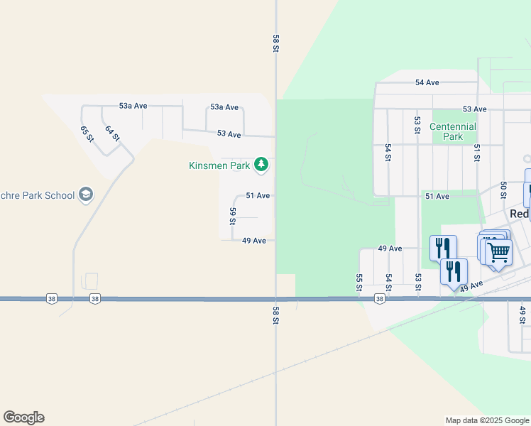map of restaurants, bars, coffee shops, grocery stores, and more near 5808 50 Avenue in Redwater