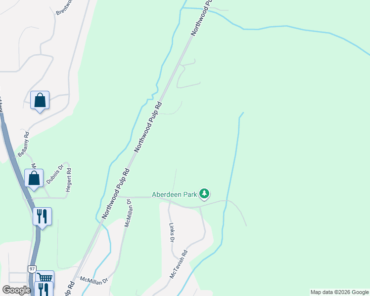 map of restaurants, bars, coffee shops, grocery stores, and more near 3150 Links Drive in Prince George