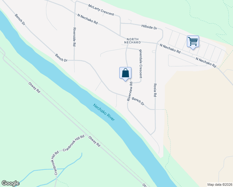 map of restaurants, bars, coffee shops, grocery stores, and more near 6204 Bench Drive in Prince George