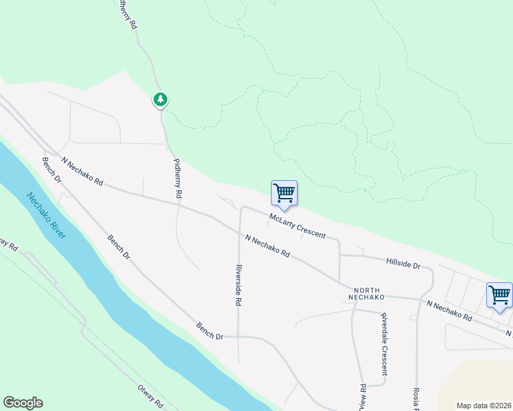 map of restaurants, bars, coffee shops, grocery stores, and more near 3698 McLarty Crescent in Prince George