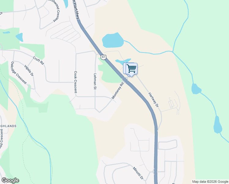 map of restaurants, bars, coffee shops, grocery stores, and more near 5192 Cook Place in Prince George