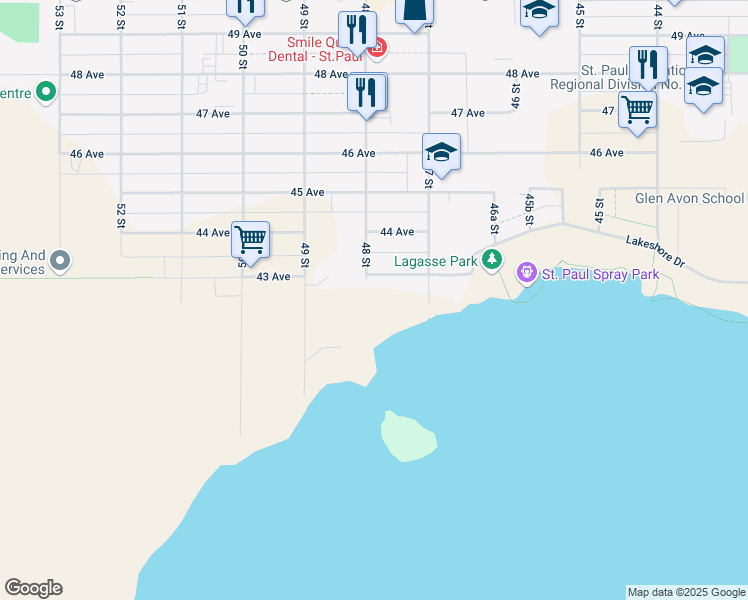 map of restaurants, bars, coffee shops, grocery stores, and more near 4201 48 Street in Saint Paul