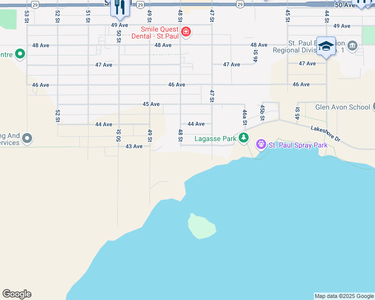 map of restaurants, bars, coffee shops, grocery stores, and more near 4201 48 Street in Saint Paul