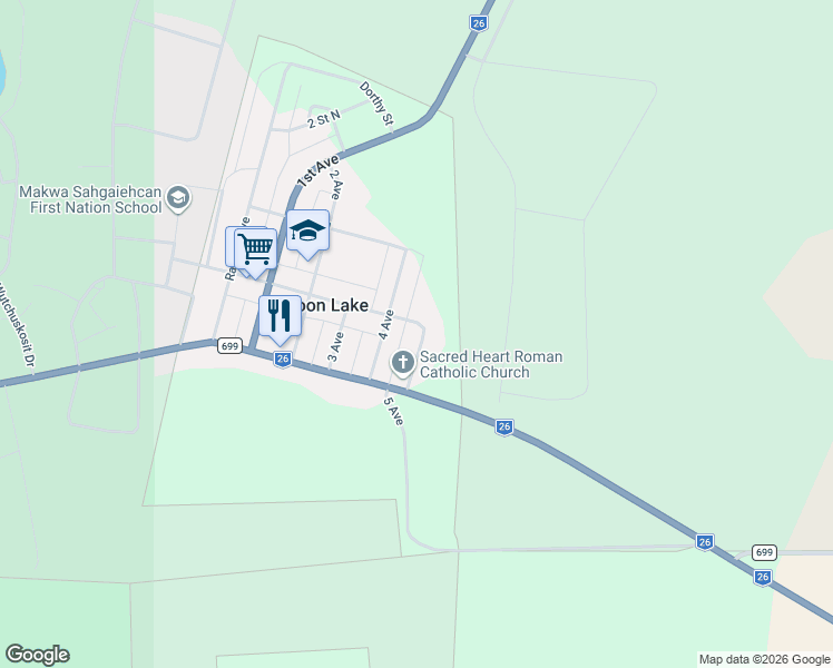 map of restaurants, bars, coffee shops, grocery stores, and more near 315 5 Avenue in Loon Lake