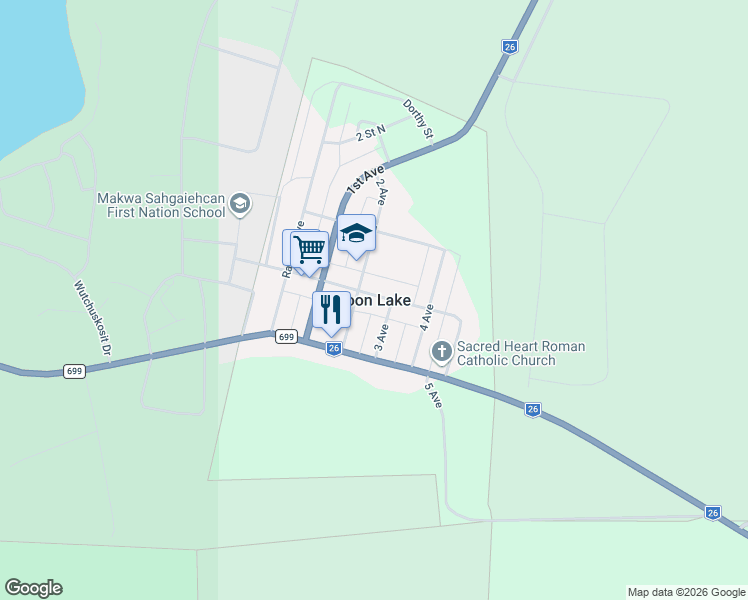 map of restaurants, bars, coffee shops, grocery stores, and more near in Loon Lake