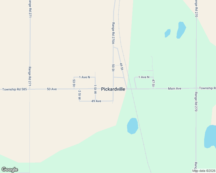 map of restaurants, bars, coffee shops, grocery stores, and more near Township Road 585 in Pickardville
