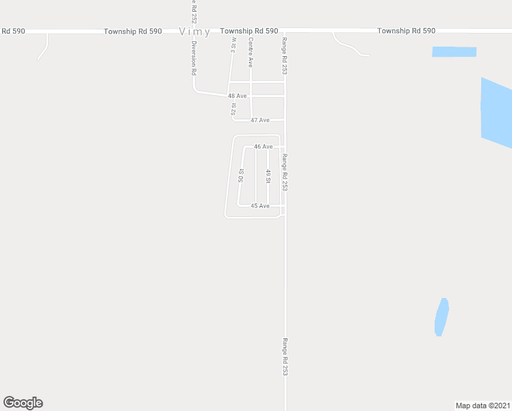 map of restaurants, bars, coffee shops, grocery stores, and more near 45 Avenue in Vimy