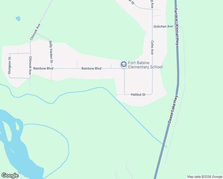 map of restaurants, bars, coffee shops, grocery stores, and more near 151 Halibut Street in Kitimat