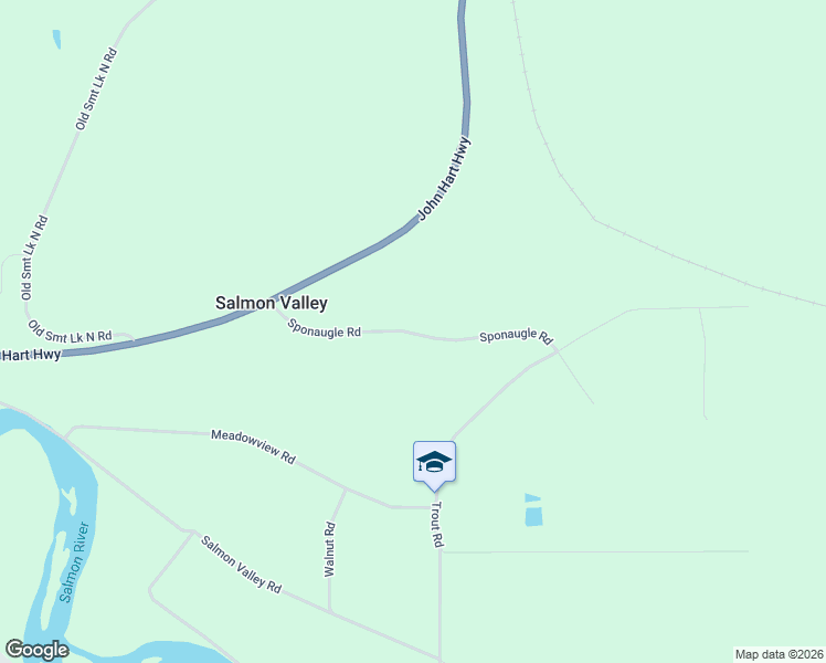 map of restaurants, bars, coffee shops, grocery stores, and more near Sponaugle Road in Fraser-Fort George