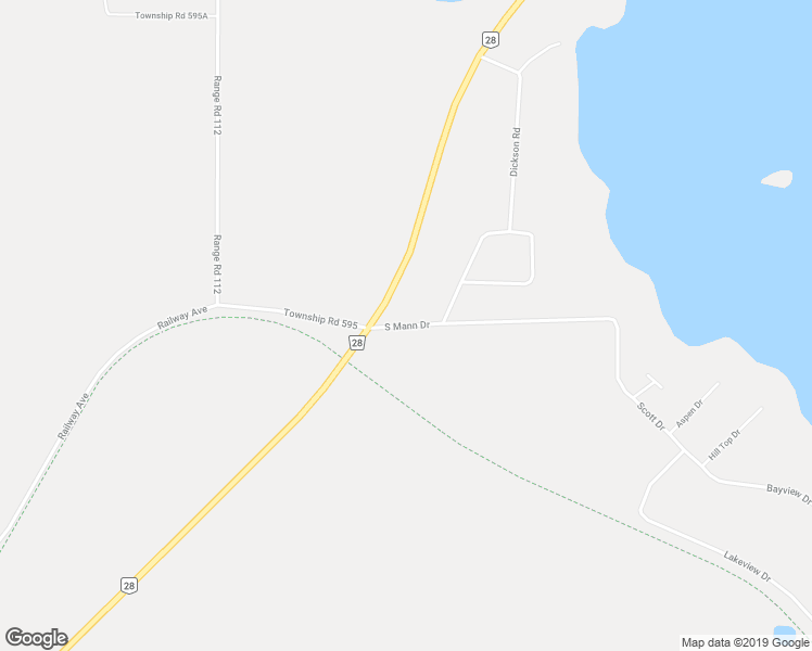 map of restaurants, bars, coffee shops, grocery stores, and more near Township Road 595 in Ashmont
