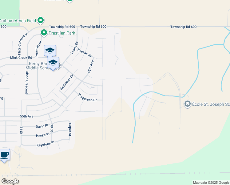 map of restaurants, bars, coffee shops, grocery stores, and more near 11 Gunderson Drive in Whitecourt