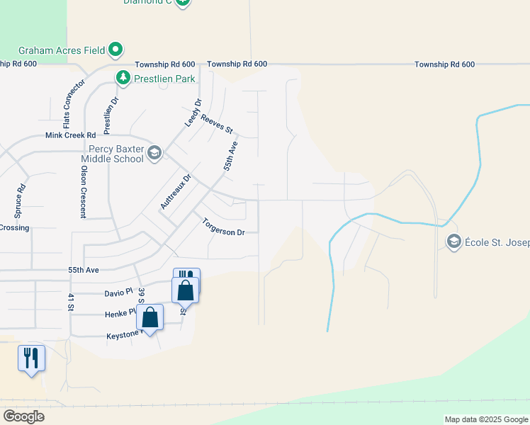 map of restaurants, bars, coffee shops, grocery stores, and more near 11 Gunderson Drive in Whitecourt