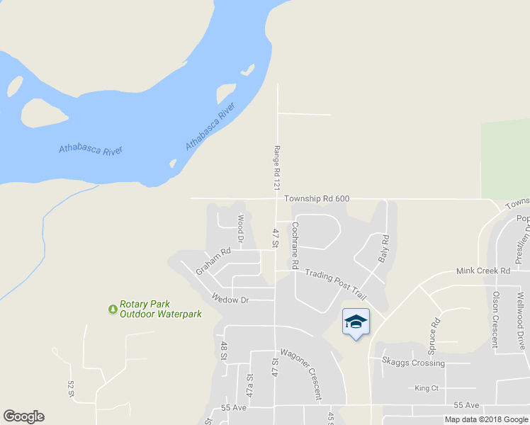 map of restaurants, bars, coffee shops, grocery stores, and more near 6240 47 Street in Whitecourt