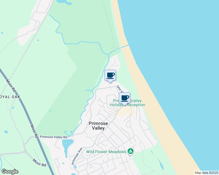 map of restaurants, bars, coffee shops, grocery stores, and more near Primrose Valley Road in Primrose Valley