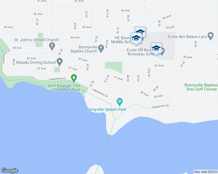 map of restaurants, bars, coffee shops, grocery stores, and more near in Bonnyville